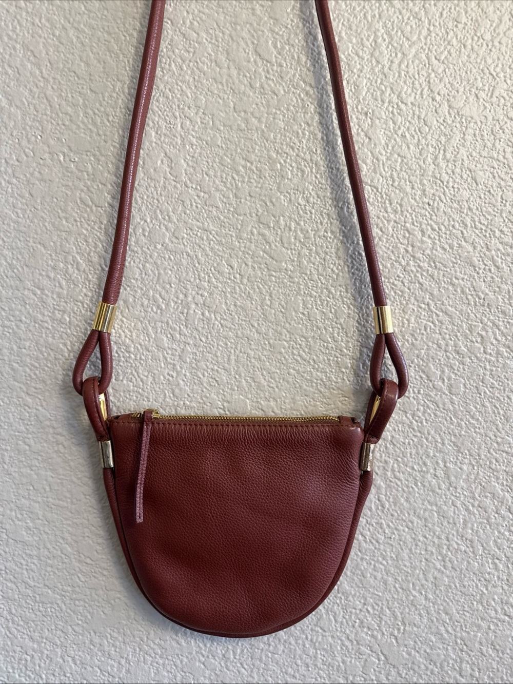 AANDD Adam Davidson Pebbled Leather Mini Sea Sack Crossbody Purse